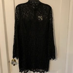 NORDSTROM never worn black lace dress. Size large.